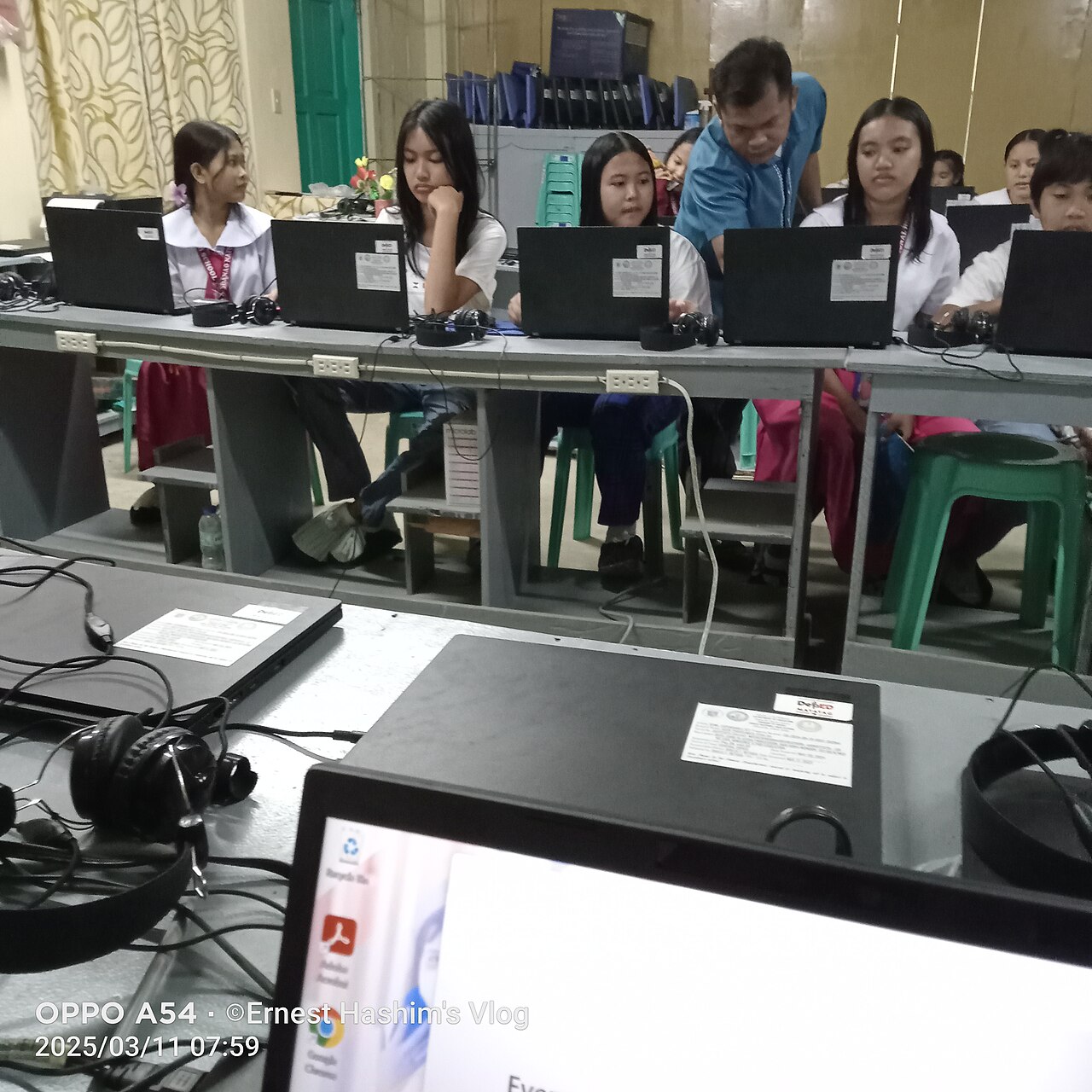 Students working at computers