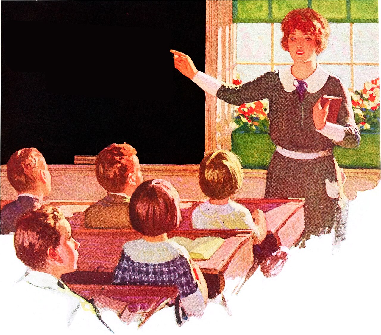 A teacher in a classroom